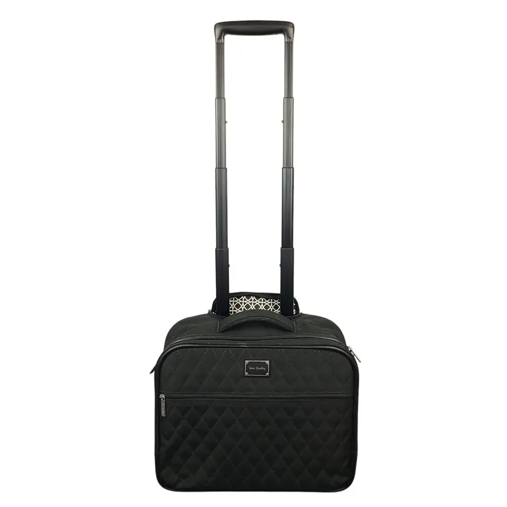 Vera Bradley Quilted Rolling Carry On Travel Bag Luggage Suitcase Black